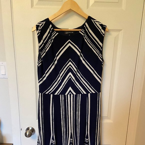 Navy & White Striped Dress - Picture 2 of 4